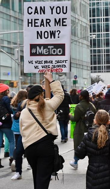 Sign saying Can you hear me now? #MeToo